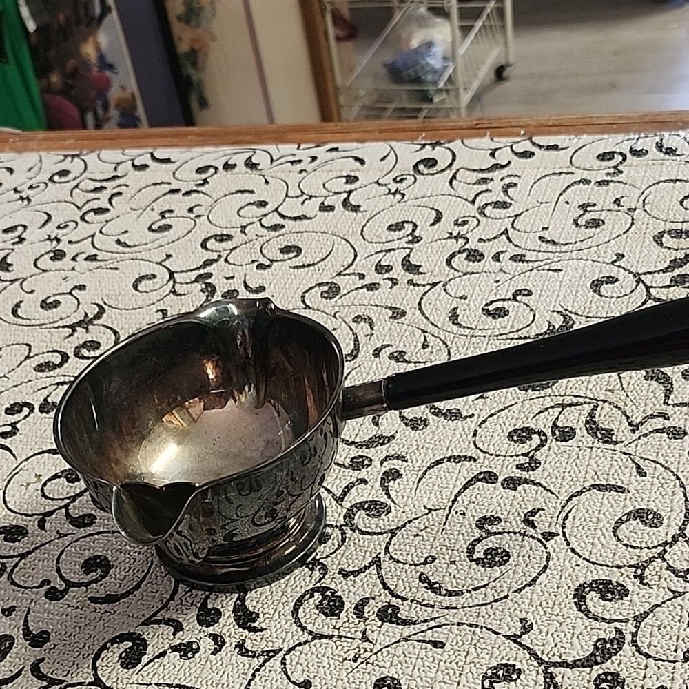 Silver and Black Sauce Ladle